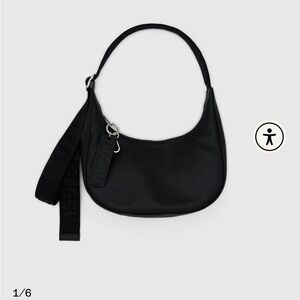 BAGGU Small Recycled Leather Crescent Bag